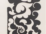 an image of a black and white drawing of a square with swirls