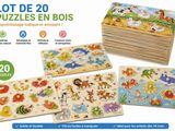 lot de 20 puzzles en bois