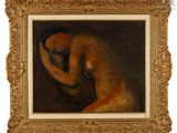 une image représentant un tableau d'un homme nu, la tête entre les mains