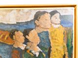 une peinture représentant un homme et une femme debout l'un à côté de l'autre