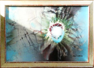 a picture of a painting of a flower in a vase