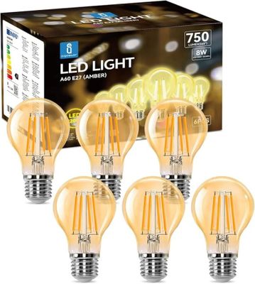 un lot de cinq ampoules LED à intensité variable dans une boîte