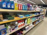 many cleaning products on the shelves in the store