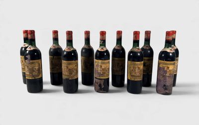 a group of six bottles of wine sitting next to each other