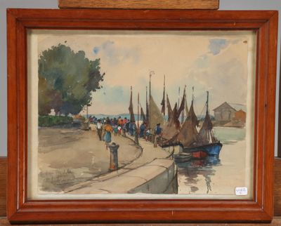 une image d'une peinture représentant un groupe de personnes marchant dans une rue