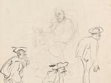drawing of a group of men standing next to each other