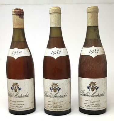 3 bouteilles BÂTARD-MONTRACHET, Jean Gailliot 1982 (es, 2 TL…