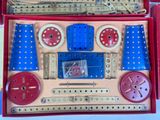 a red box with a set of tools inside of it