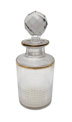 FLACON de toilette en verre moulé pressé à décor de liseré d…
