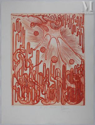 BANAY Ben (1915-2005) Le cosmos rouge, 1973