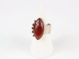 an image of a ring with a red stone in it