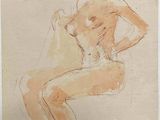 un dessin représentant une femme nue assise sur une chaise