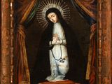an image of a painting of a woman holding a rosary