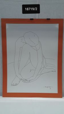 a picture of a drawing of a woman sitting in a bathtub