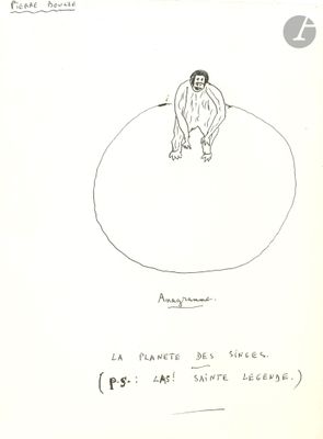 an image of a drawing of a man sitting on top of a circle