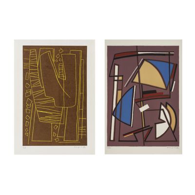 Deux tableaux, de formes et de tailles différentes, sont représentés sur un fond blanc.