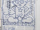 a drawing of a teddy bear on a page of a book