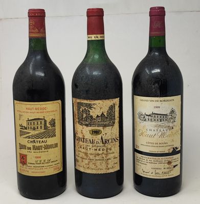 3 magnums BORDEAUX DIVERS, (2 Haut-Médoc : Tour du Haut-Moul…