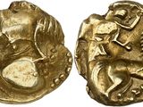une pièce d'or portant l'image d'un homme et d'une femme