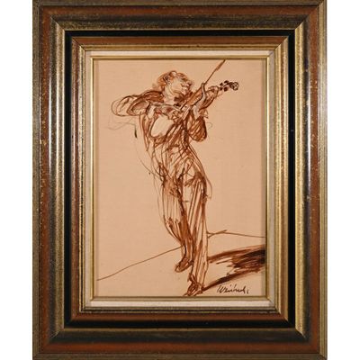 WEISBUCH Claude. (1927-2014). « Le violoniste ». - Photo 1