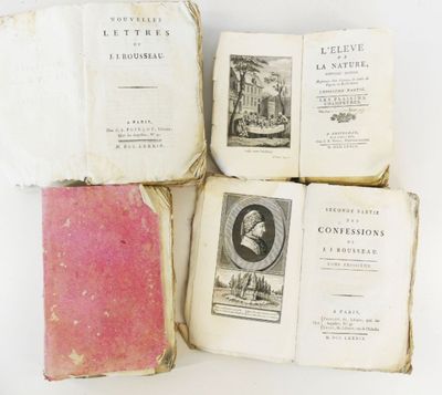 ROUSSEAU (Jean-Jacques). 4 volumes brochés en contrefaçons: …