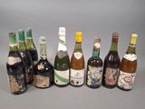 plusieurs bouteilles de vin sont alignées dans une rangée