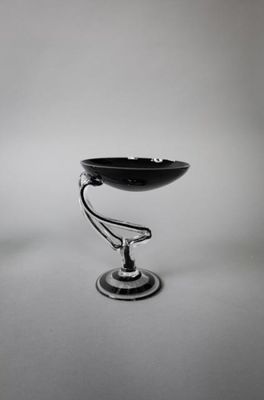 COUPE En verre noir Haut. 27 cm