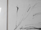 a black and white drawing on the wall of a room