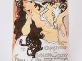 une image d'une affiche pour un salon de beauté représentant une femme portant un bandeau