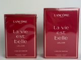 two boxes of lancome la vie est belle perfumes