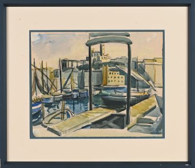 Antoine CHARTRES (1903-1968) Le vieux port à Marseille