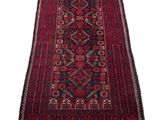 a red and black rug on a white background