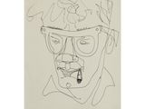 an image of a drawing of a man with glasses and a hat