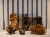 a display of african artifacts on display in a museum