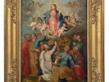 a painting of a group of people with angels and angels
