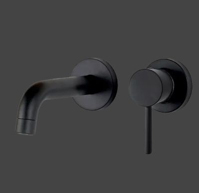 Mitigeur lavabo mural bec longueur 14 cm COX PAINI Black noi…
