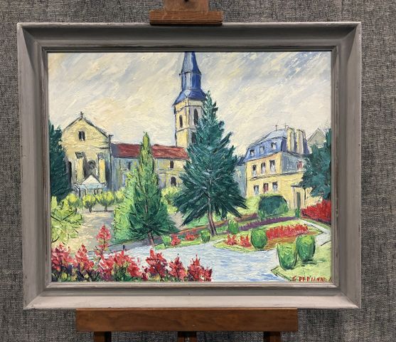 Gilbert PERSONNE (1900-1981) « La Souterraine, vue du jardin publ...