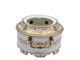 an image of a white and gold porcelain box