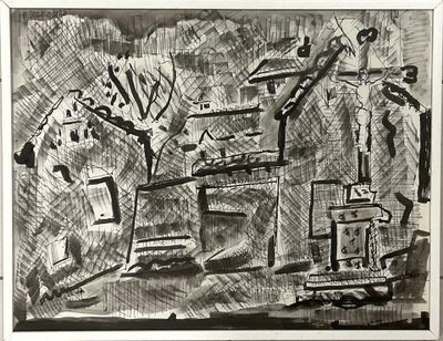dessin représentant un homme et une femme en noir et blanc