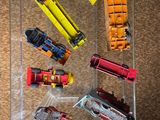 a display case with a bunch of toy cars