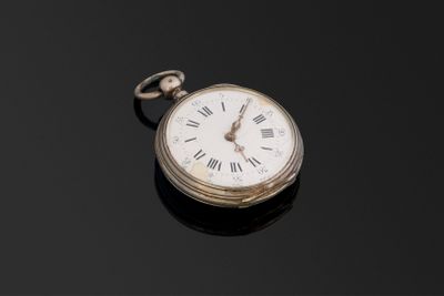 Montre à cylindre en argent à huit rubis signée’ George à Pa…