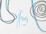 a picture of a drawing of a spiral with a name written on it