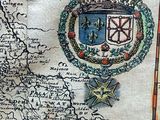 an old map of the kingdom of england with a crown on it