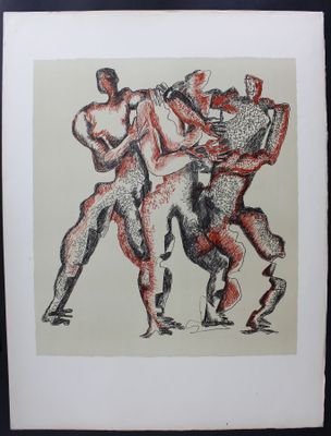 Ossip ZADKINE (1888-1967): "Guerriers", lithographie, avec t… - Photo 1