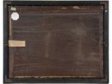 a close up of a piece of wood with a tag on it