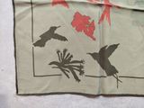 a picture of a handkerchief with birds and flowers on it