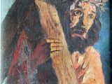 painting of jesus carrying the cross
