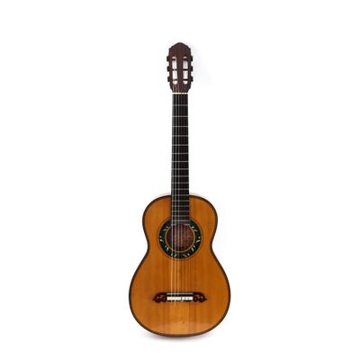 gros plan d'une guitare sur fond blanc