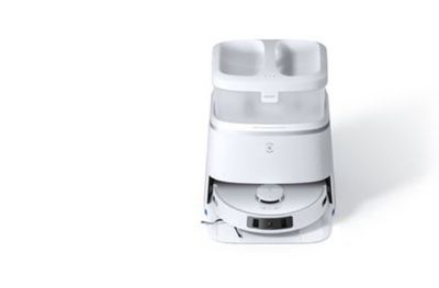 a white blender that is sitting on a white surface