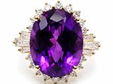 an amethorate and diamond ring